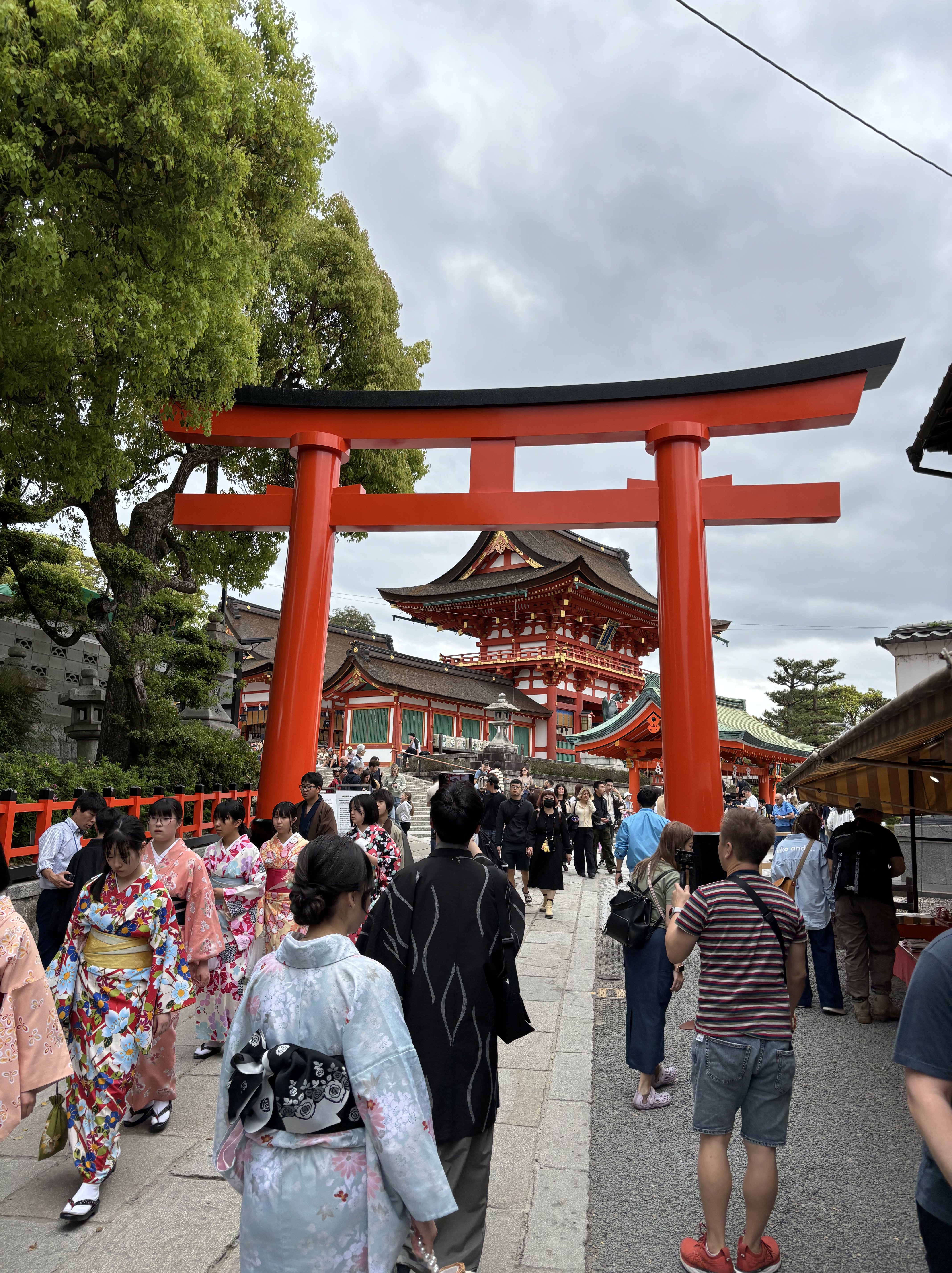 Pilgrims at the entrance to Fushimi Inari Taisha