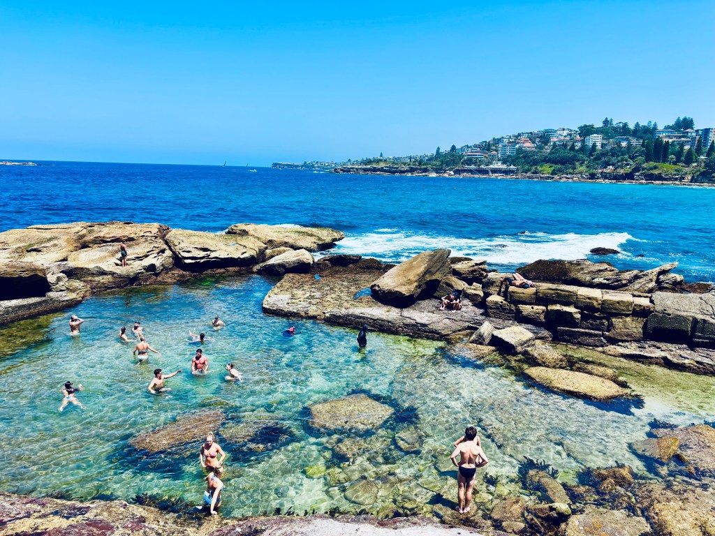 A beautiful sunny day at Ross Jones Pool, Coogee Beach, Sydney. 